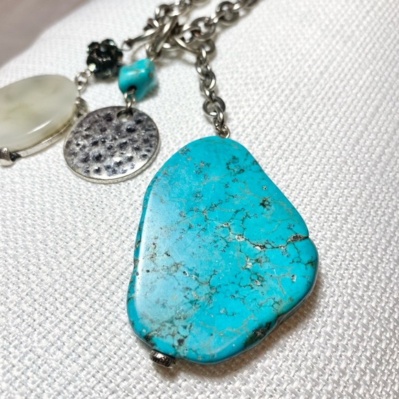 Long Turquoise Necklace with Charms - Picture 4 of 6